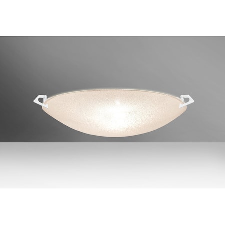 Besa Lighting Sonya 17 Ceiling, Glitter, White Clips, 2x100W Halogen 8418GL-WH